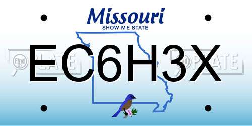 EC6H3X Missouri License Plate