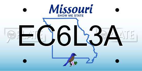 EC6L3A Missouri License Plate
