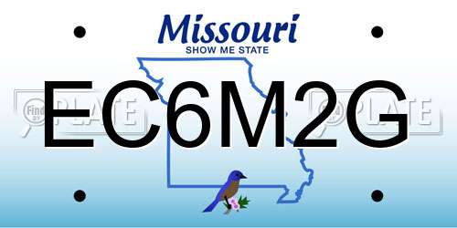 EC6M2G Missouri License Plate
