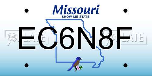 EC6N8F Missouri License Plate