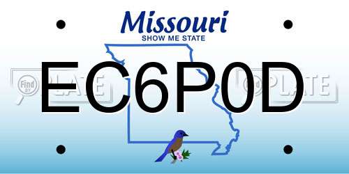EC6P0D Missouri License Plate