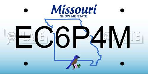 EC6P4M Missouri License Plate