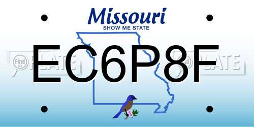 EC6P8F Missouri License Plate