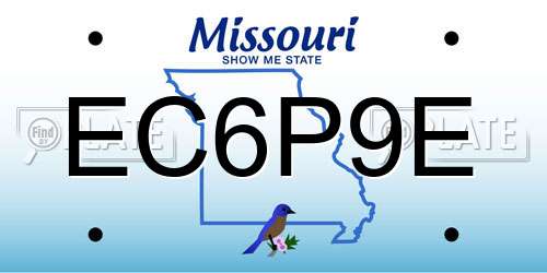 EC6P9E Missouri License Plate