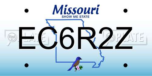EC6R2Z Missouri License Plate