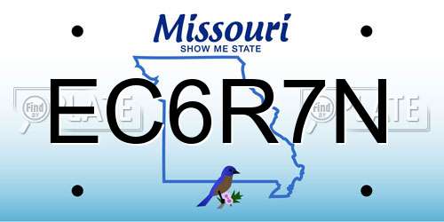 EC6R7N Missouri License Plate