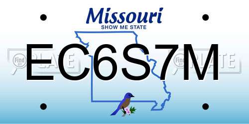 EC6S7M Missouri License Plate