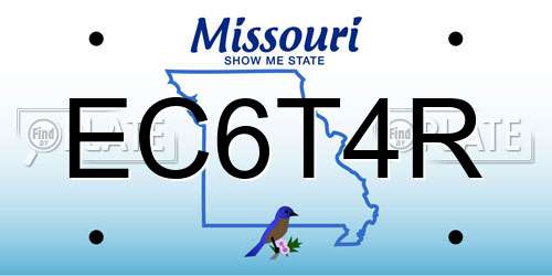 EC6T4R Missouri License Plate