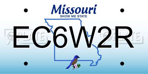 EC6W2R Missouri License Plate