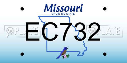 EC732 Missouri License Plate