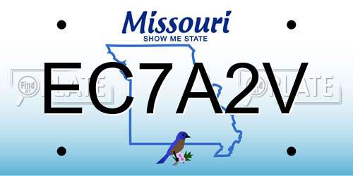 EC7A2V Missouri License Plate