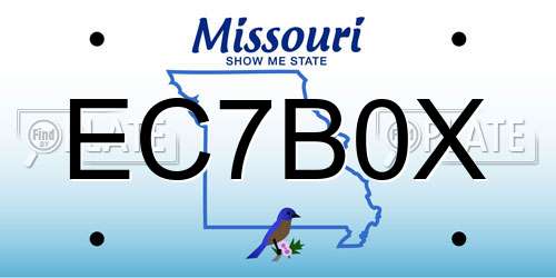 EC7B0X Missouri License Plate