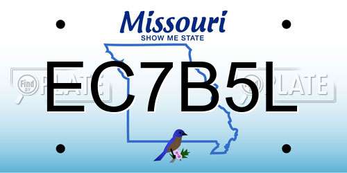 EC7B5L Missouri License Plate