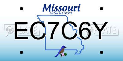 EC7C6Y Missouri License Plate