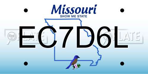 EC7D6L Missouri License Plate
