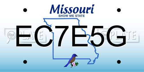 EC7E5G Missouri License Plate