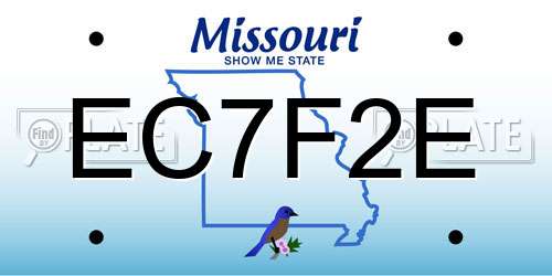 EC7F2E Missouri License Plate