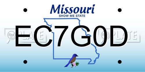 EC7G0D Missouri License Plate