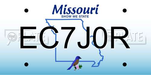 EC7J0R Missouri License Plate