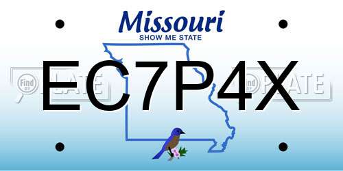 EC7P4X Missouri License Plate