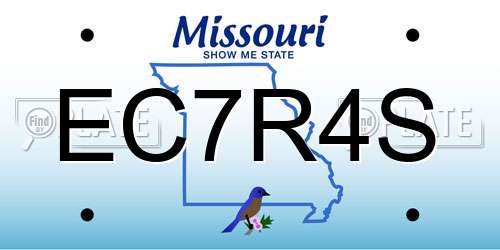 EC7R4S Missouri License Plate