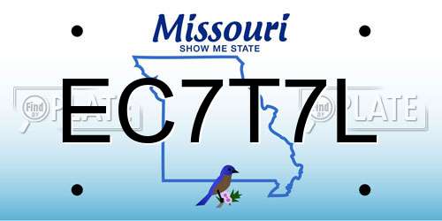 EC7T7L Missouri License Plate