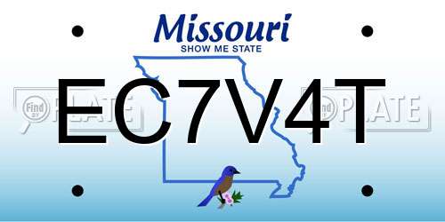 EC7V4T Missouri License Plate