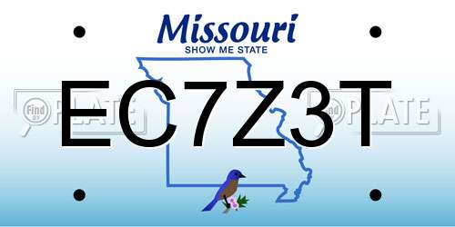 EC7Z3T Missouri License Plate