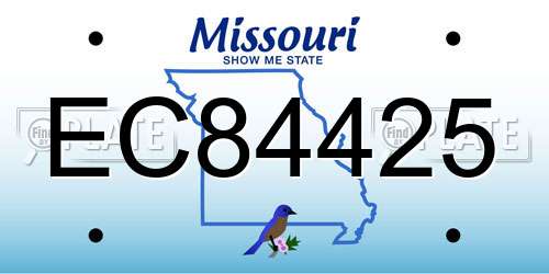 EC84425 Missouri License Plate