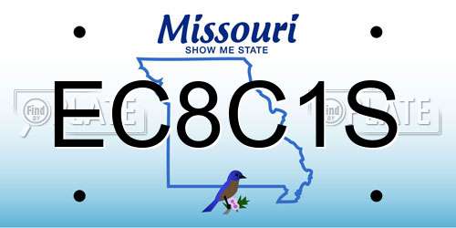 EC8C1S Missouri License Plate