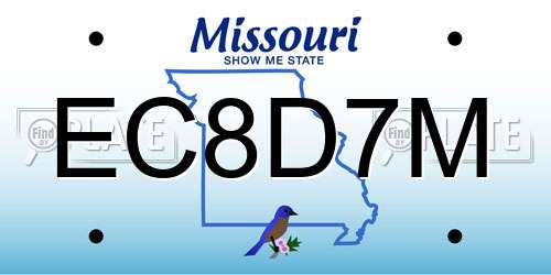 EC8D7M Missouri License Plate