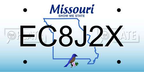 EC8J2X Missouri License Plate