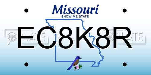 EC8K8R Missouri License Plate