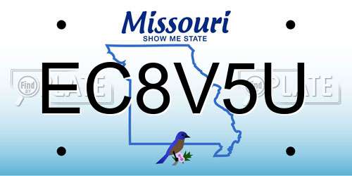 EC8V5U Missouri License Plate