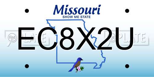 EC8X2U Missouri License Plate