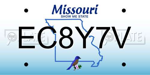 EC8Y7V Missouri License Plate