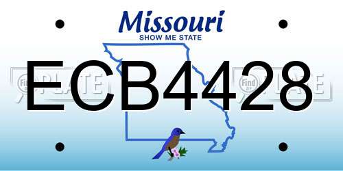 ECB4428 Missouri License Plate