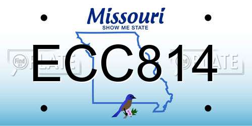 ECC814 Missouri License Plate