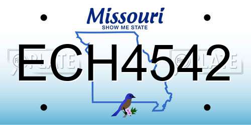 ECH4542 Missouri License Plate