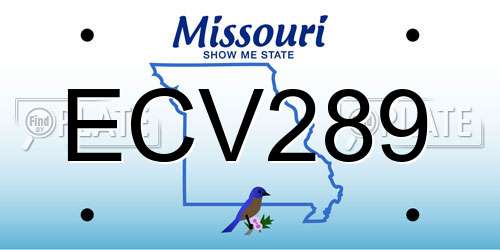 ECV289 Missouri License Plate