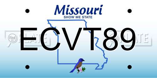 ECVT89 Missouri License Plate