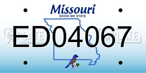 ED04067 Missouri License Plate