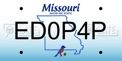 ED0P4P Missouri License Plate