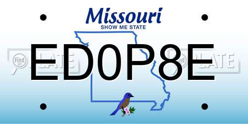 ED0P8E Missouri License Plate