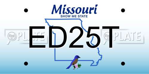 ED25T Missouri License Plate