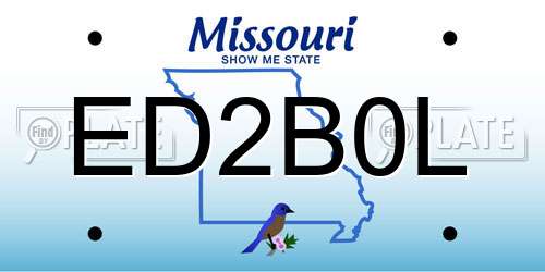 ED2B0L Missouri License Plate