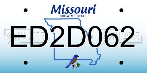 ED2D062 Missouri License Plate