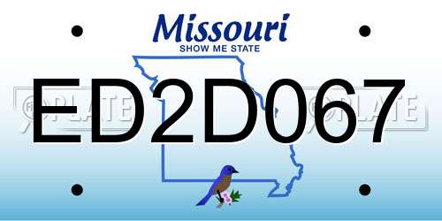 ED2D067 Missouri License Plate