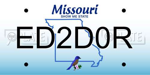 ED2D0R Missouri License Plate