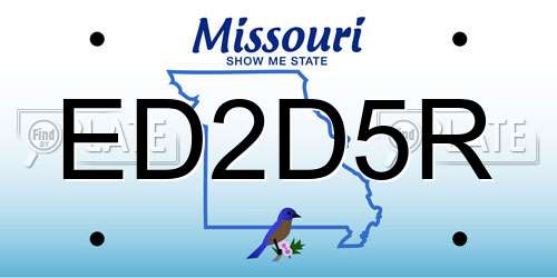 ED2D5R Missouri License Plate